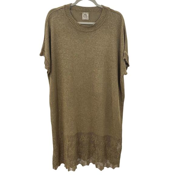 Attic And Barn M / L Metallic Shimmer Dress Short Sleeve Knit - Picture 1 of 8